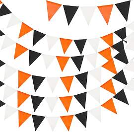 G2PLUS 20m Schwarz-Orange Wimpelkette Wetterfeste: 