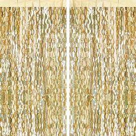 G2PLUS Champagner Gold Lametta Vorhang Welle: