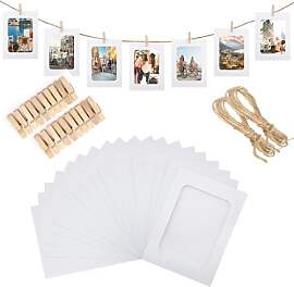 G2PLUS Papier Fotogirlande mit 20 Stück Rahmen,
