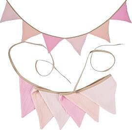 G2PLUS Rosa Musselin Wimpelkette Kinderzimmer,