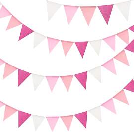 G2PLUS Rosa Wimpelkette Outdoor Wetterfest: 12M