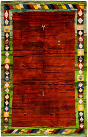 Gabbeh Teppich - Indus - 322 x 215 cm - rot