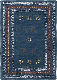 Gabbeh Teppich - Loribaft Softy - 90 x 60 cm - blau