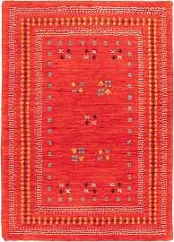 Gabbeh Teppich - Loribaft Softy - 90 x 60 cm - rot