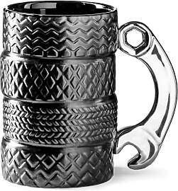 Gadget Master Reifen-Keramiktasse, silberner