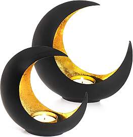 Gadgy Teelichthalter Gold Deko – 2er Set