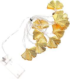 Gadpiparty 1 Ginkgo-Blatt-Lichterkette Goldene