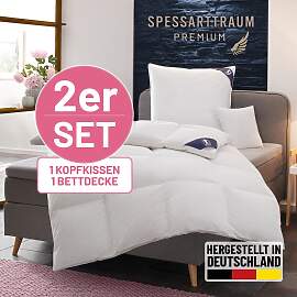 Gänsedaunenbettdecke + Kopfkissen SPESSARTTRAUM