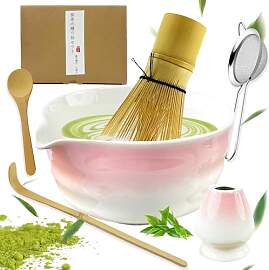 GAESHOW 6 Stück Matcha Set, Rosa Gradient Matcha