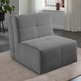 Gästebett Sessel in Anthrazit Breitcord Bezug