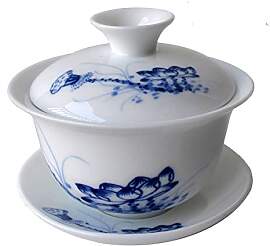 Gaiwan Porzellan-Teetasse, chinesische Kung Fu