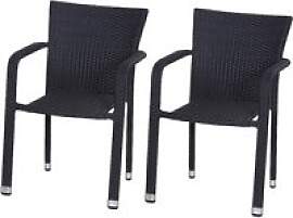 Gardamo Sessel 2er Set MINAS schwarz Kunststoff