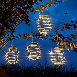Garden Mile 4 x LED-Spiralleuchten für den