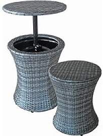 Garden Pleasure Gartentisch MUMBAI dunkelgrau rund 