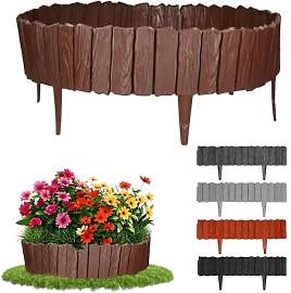 GARDENIX 2.3m Holzoptik Rasenkante Kunststoff 4