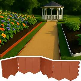 GARDENIX Flexible Rasenkante Hellbraun 5.15m -