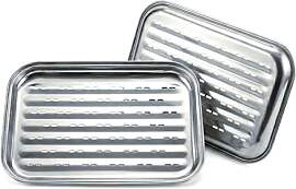 Gardenko 2er-Set Grillschalen aus Edelstahl 34,7 x 