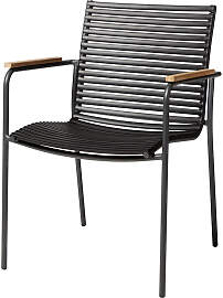 Gardenson Stapelstuhl, Anthrazit, Schwarz, Teak,