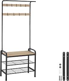 Garderobe - 73,5x36x184cm, Industrial Holz hell,