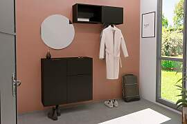 Garderobe FMD "Dark", schwarz, B:99,1cm