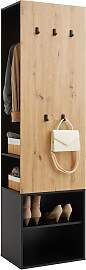 Garderobe Next in Schwarz/Eiche Artisan