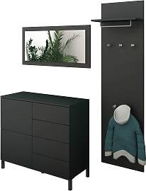 Garderoben-Set BORCHARDT MÖBEL, schwarz (schwarz, 