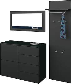 Garderoben-Set BORCHARDT MÖBEL, schwarz (schwarz, 
