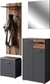 Garderoben-Set BYLIVING "Jakob", grau