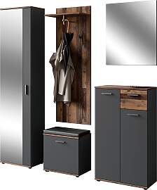 Garderoben-Set BYLIVING "Jakob", grau