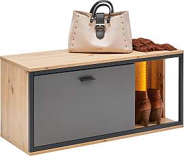 Garderobenbank Florenz Grau/Eiche Artisan