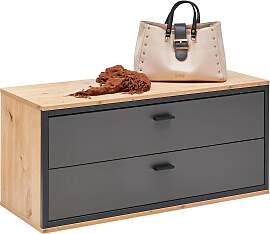 Garderobenbank Florenz Grau/Eiche Artisan
