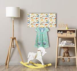 Garderobenleiste QUEENCE "Dino", weiß,