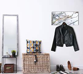 Garderobenleiste QUEENCE "Marmor", gold, 