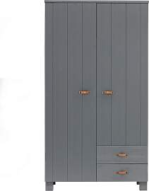 Garderobenschrank Dennis Dunkelgrau/Kupferfarben