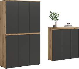 Garderobenschrank Scarpa Anthrazit/Eiche
