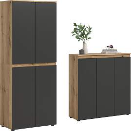 Garderobenschrank Scarpa Anthrazit/Eiche