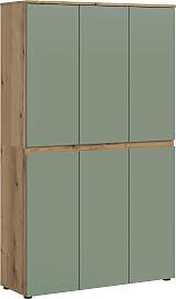 Garderobenschrank Scarpa Graugrün/Eiche
