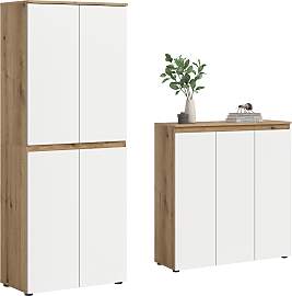Garderobenschrank Scarpa Weiß/Eiche