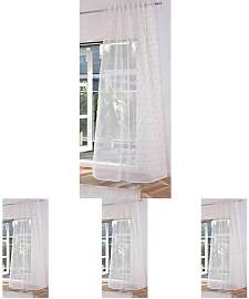 Gardine HxB 245x145 cm Natur Taupe Pompom