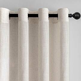 Gardinen Vorhänge Beige 240 cm Leinen-Vorhang mit 