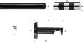 Gardinenstange GARESA "BLACK", schwarz,