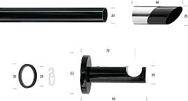Gardinenstange GARESA "BLACK", schwarz,