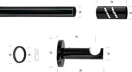 Gardinenstange GARESA "BLACK", schwarz,