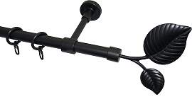 Gardinenstange GARESA "BLATT", schwarz,