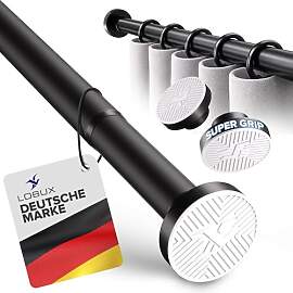 Gardinenstange ohne bohren [schwarz, 70-120cm] – 