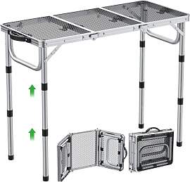 GARLLEN Grilltisch klappbar, 87x40cm & 3