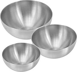 Garneck 3er-Pack Edelstahl Salatschüssel Set,