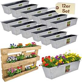 GarPet 12er Set Paletten Blumenkasten zum