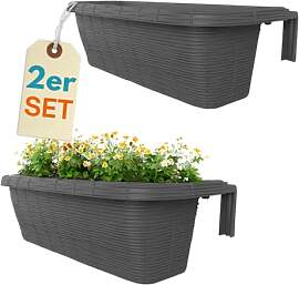 GarPet 2er Set Blumenkasten Balkongeländer Balkon 