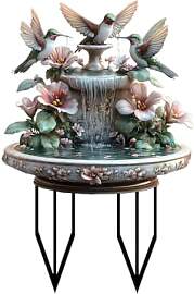 Garten Deko Wasserspiel mit Kolibris, 3D